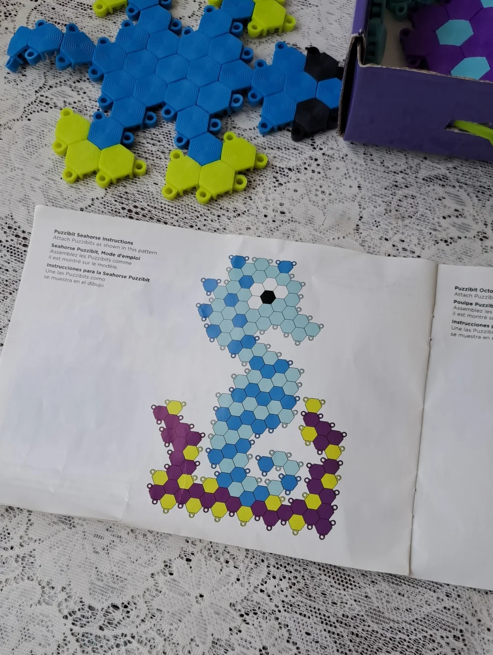 Vintage Flexible 3D Puzzle Art Set Ocean Theme Seahorse Turtle Octopus EUC